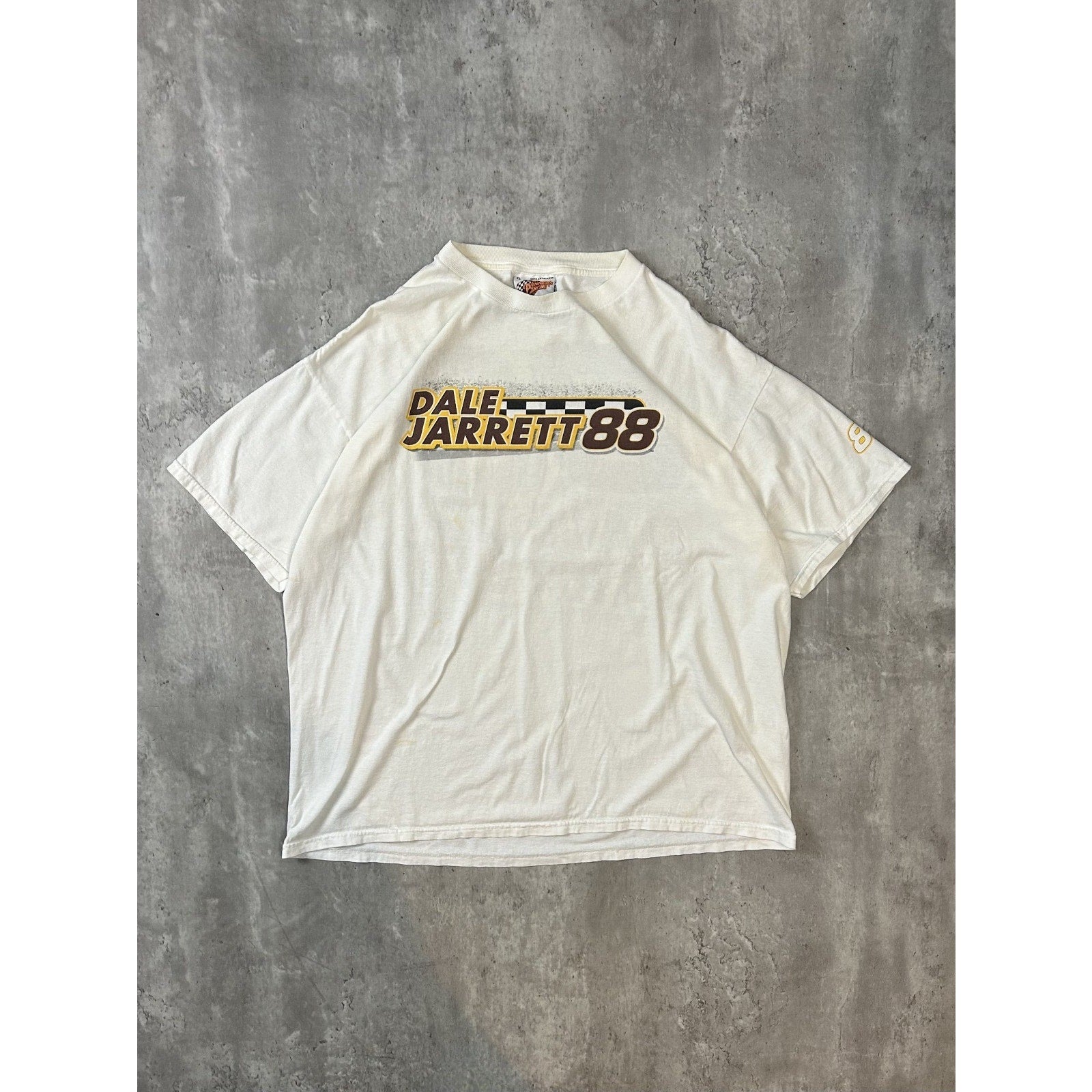 Vintage Dale Jarrett #88 Nascar Racing Spellout Graphic T-Shirt Size XL