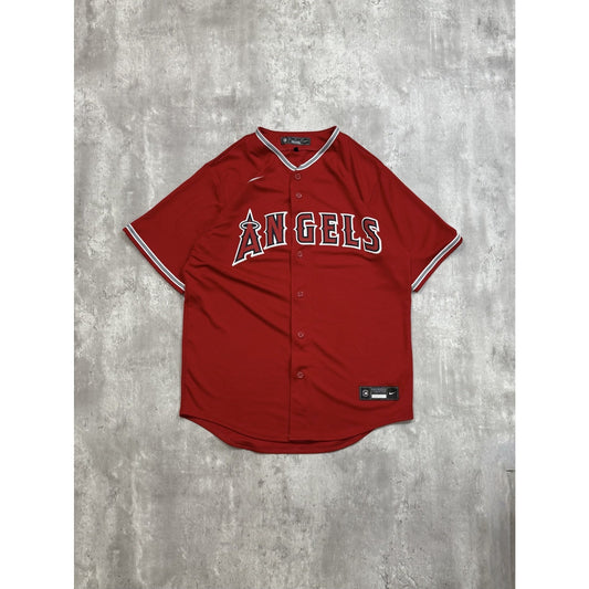 Vintage California Angels MLB Stitched Baseball Jersey Size Medium Red