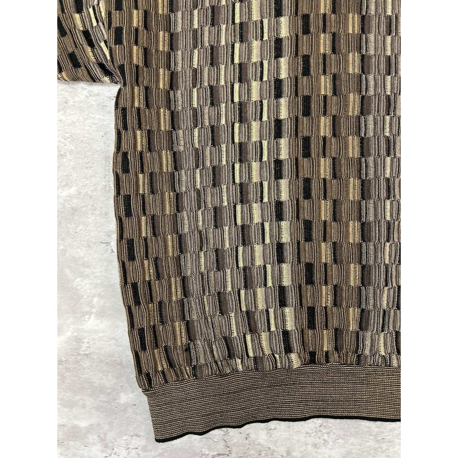 Vintage 90s Tundra 3D Checkered Print Pullover Lightweight Knit Sweater Sz Large