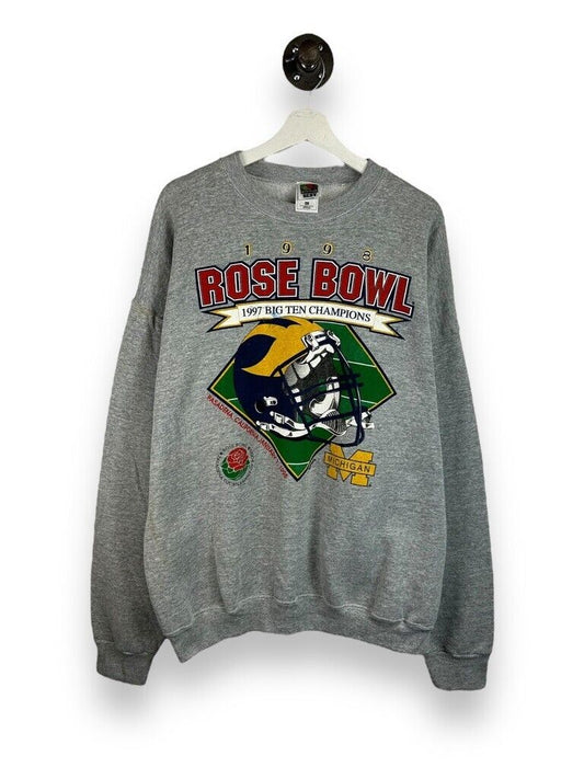 Vintage 1998 Michigan Wolverines NCAA Rose Bowl Football Sweatshirt Size 2XL