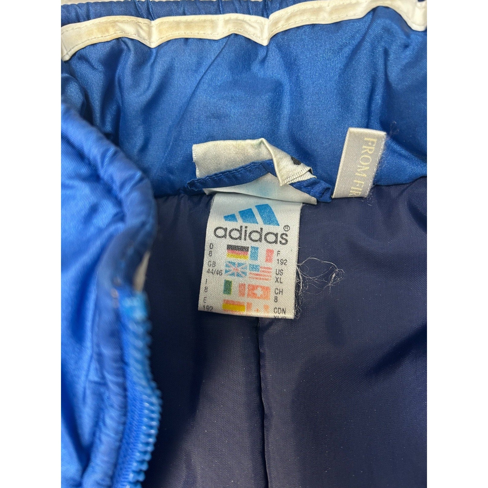 Vintage 90s Adidas Embroidered Logo Insulated Full Zip Jacket Size XL