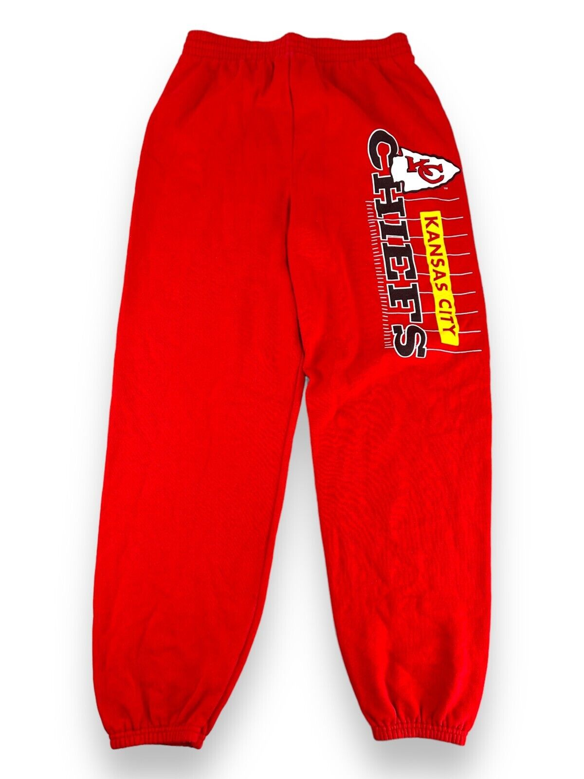 Vintage 80s/90s Kansas City Chiefs NFL Graphic Spellout Sweat Pants Size Medium