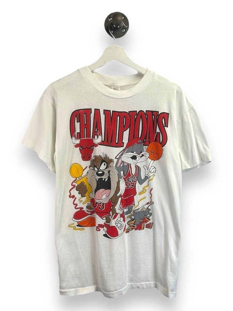 Vintage 90s Chicago Bulls NBA Looney Tunes Champion Graphic T-Shirt Size Medium