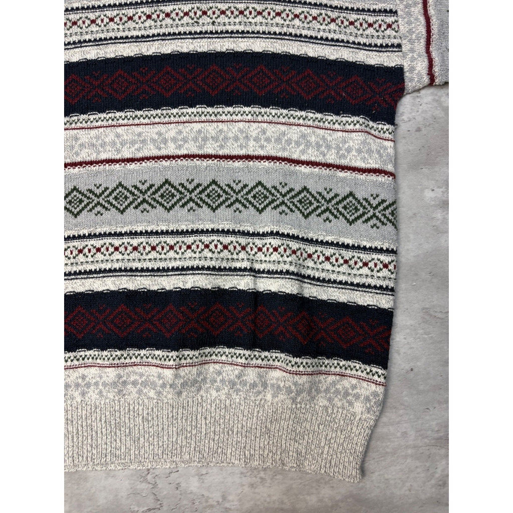 Vintage Croft & Barrow Abstract Striped Pullover Knit Sweater Size Large