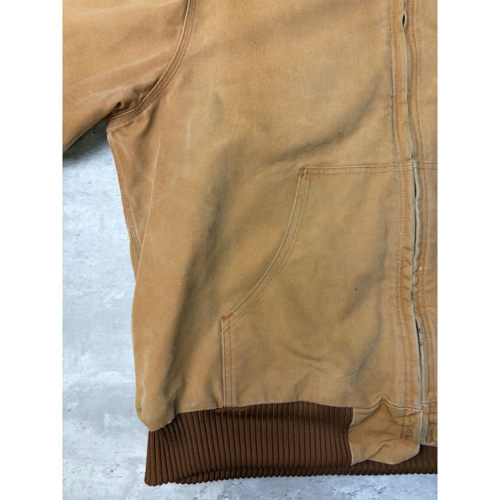 Vintage Carhartt Canvas Workwear Insulated Hooded Active Jacket Sz XL UJ140 BRN