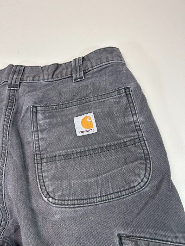 Carhartt Relaxed Fit Canvas Workwear Double Knee Pants Size 32 Gray