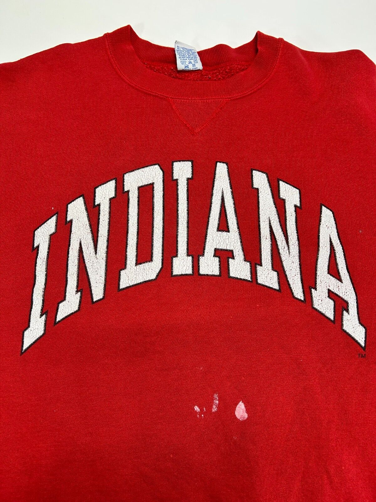 Vintage 90s Indiana Hoosiers NCAA Collegiate Arc Spell Out Sweatshirt Size Large