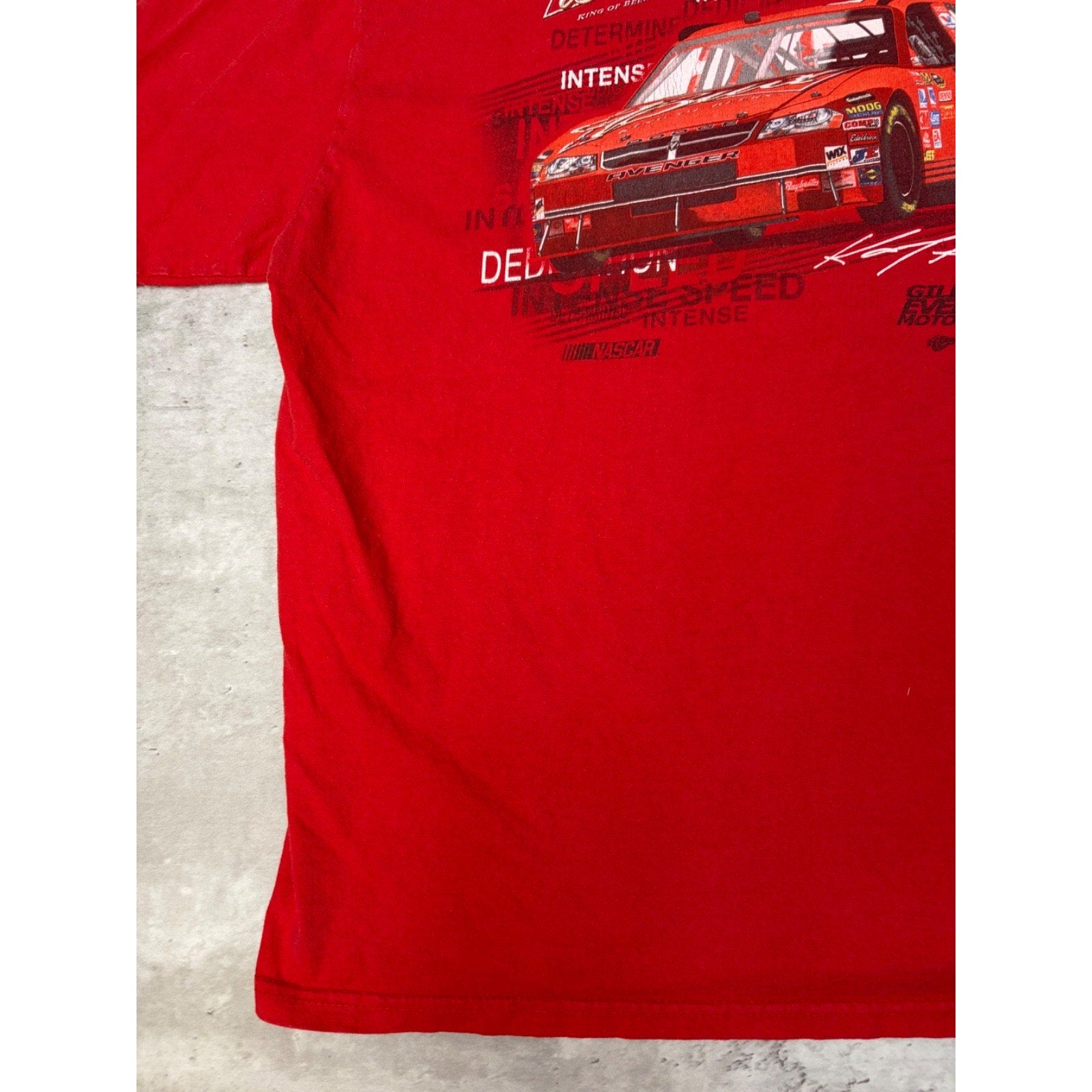 Vintage Kasey Kane #9 Nascar Bud Racing Graphic Spellout T-Shirt Size XL