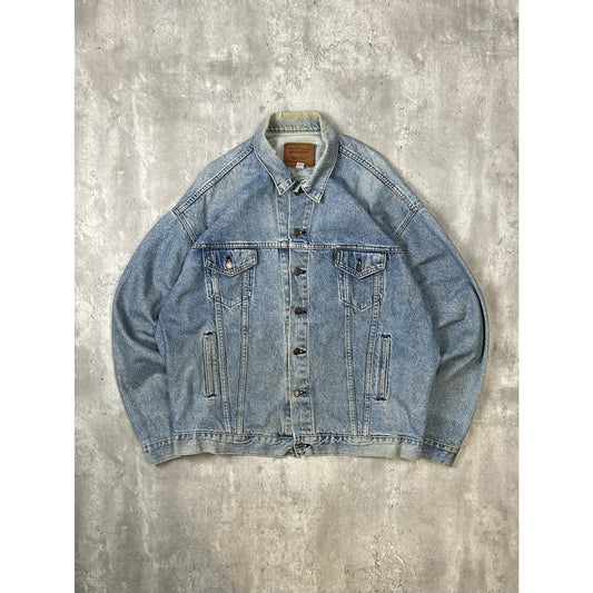 Vintage Levis Light Wash Denim Type 3 Trucker Jacket Size XLT Blue