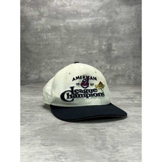Vintage 1997 Cleveland Indians MLB AL Champs Embroidered Snapback Hat OSFA