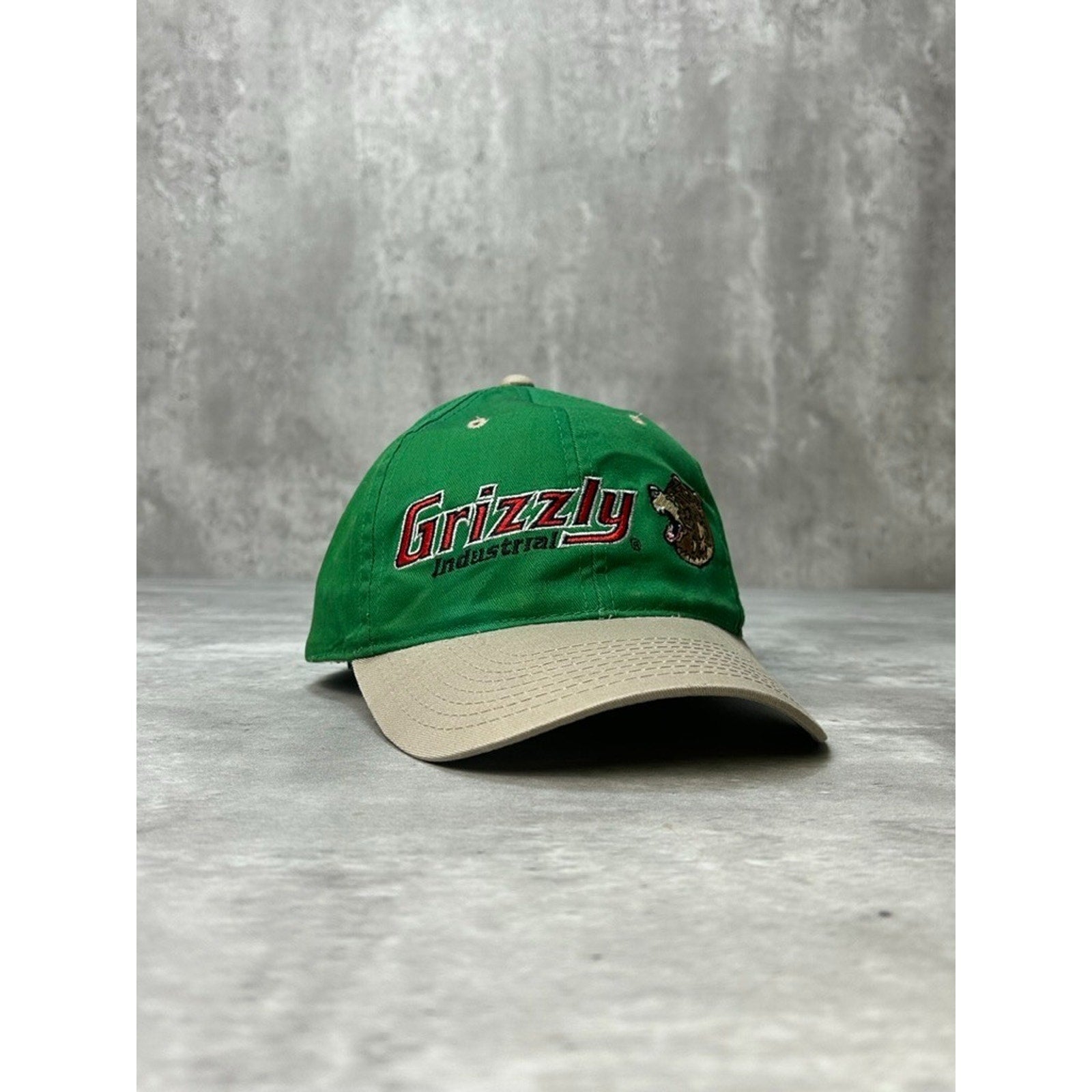 Vintage 90s Grizzly Industrial Embroidered Spellout Snapback Hat OSFA