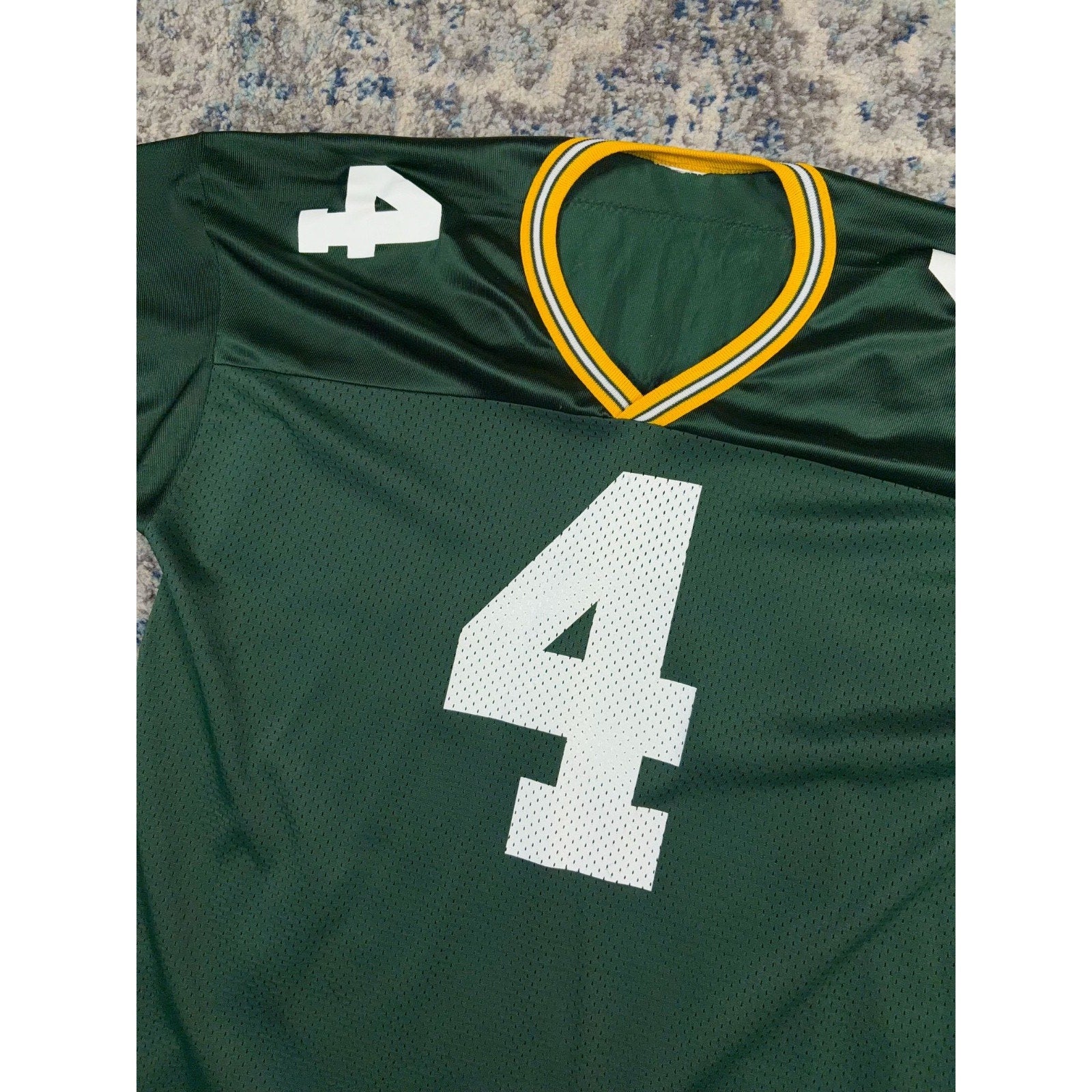 Vintage Brett Favre #4 Green Bay Packers NFL Champion Football Jersey Size Large