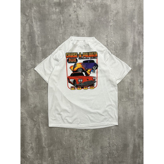 Vintage 2000 Cuise-A-Palooza Muscle Car Graphic T-Shirt Size XL White