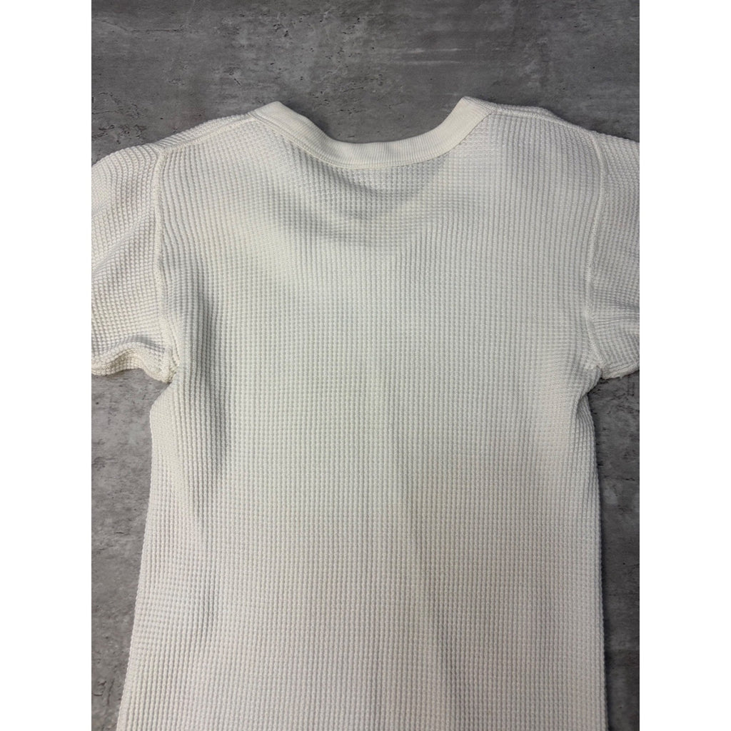 Vintage 1980s Waffle Print Thermal Long Sleeve T-Shirt Size Medium