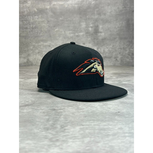 MiLB Embroidered Logo Baseball Fitted Hat 7 1/2 Black