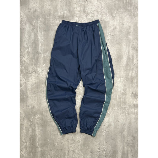 Vintage 2000s YOUTH Nike Embroidered Swoosh Two Tone Nylon Track Pants Sz Large
