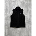 Vintage Womens Patagonia Embroidered Patch Full Zip Fleece Black Vest Sz Medium