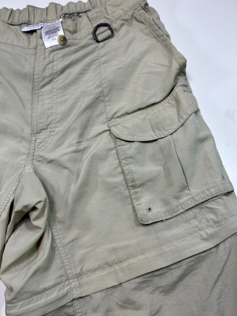 Vintage Columbia PFG Lightweight Nylon Multi Pocket Convertible Pants Size 33