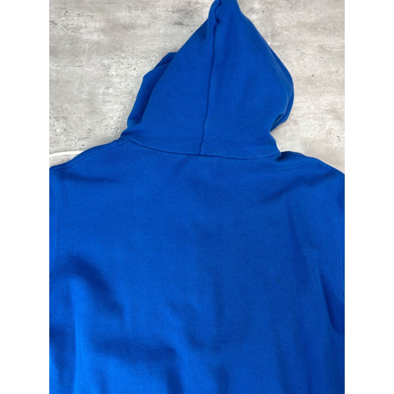 Vintage 80s Hanes Black Full Zip Blue Hooded Sweatshirt Size Large