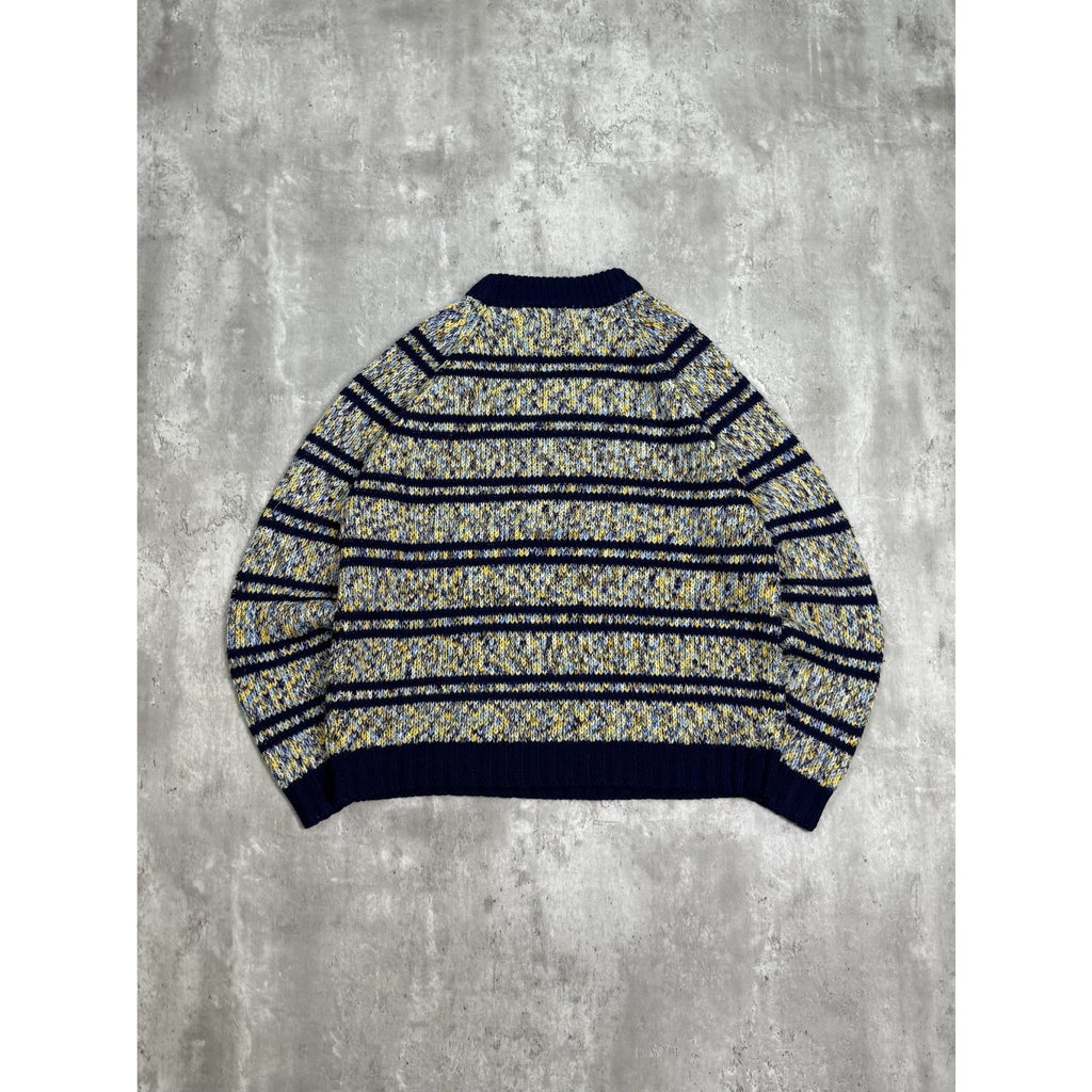 Vintage Abstract Striped Pullover Ribbed Knit Sweater Size Medium