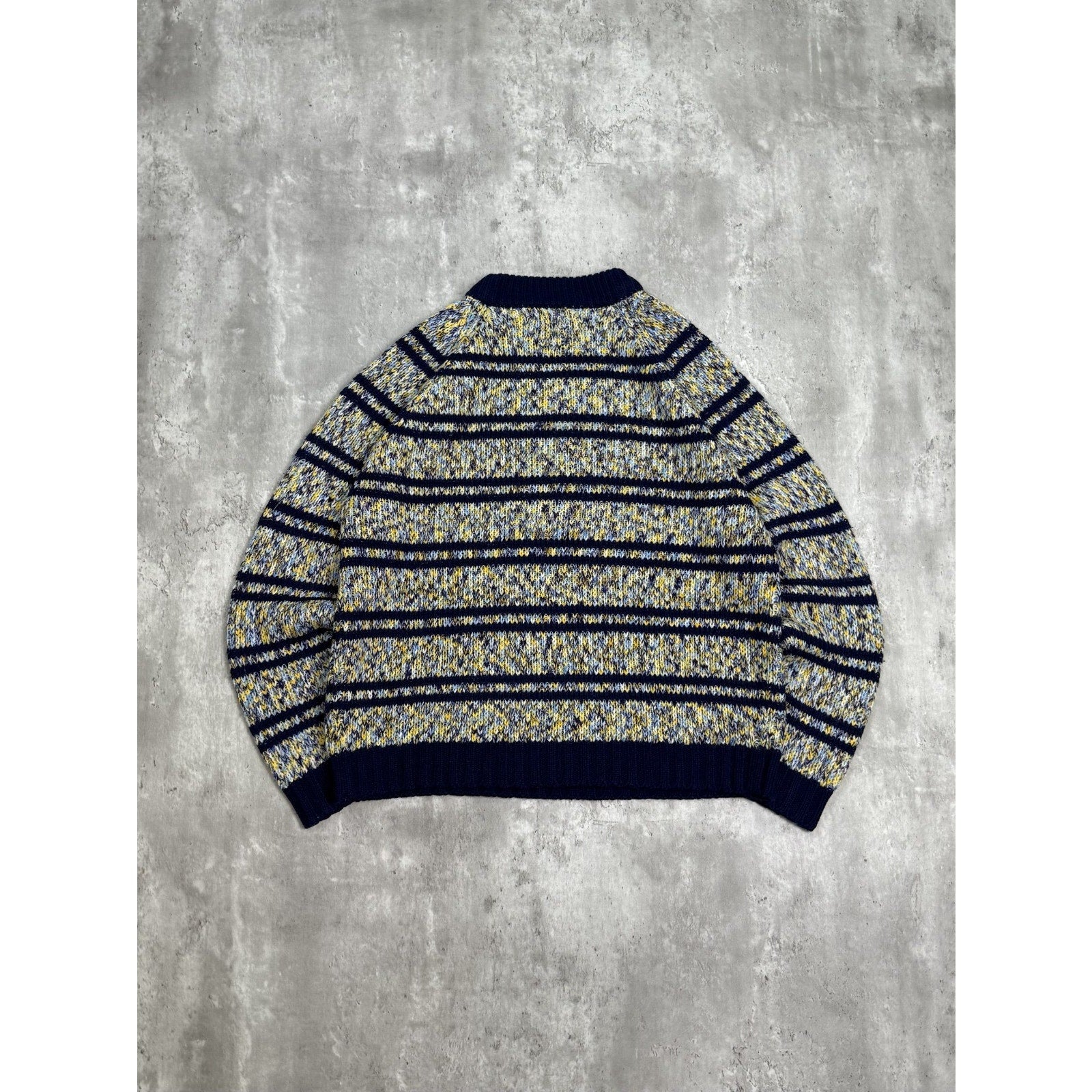 Vintage Abstract Striped Pullover Ribbed Knit Sweater Size Medium