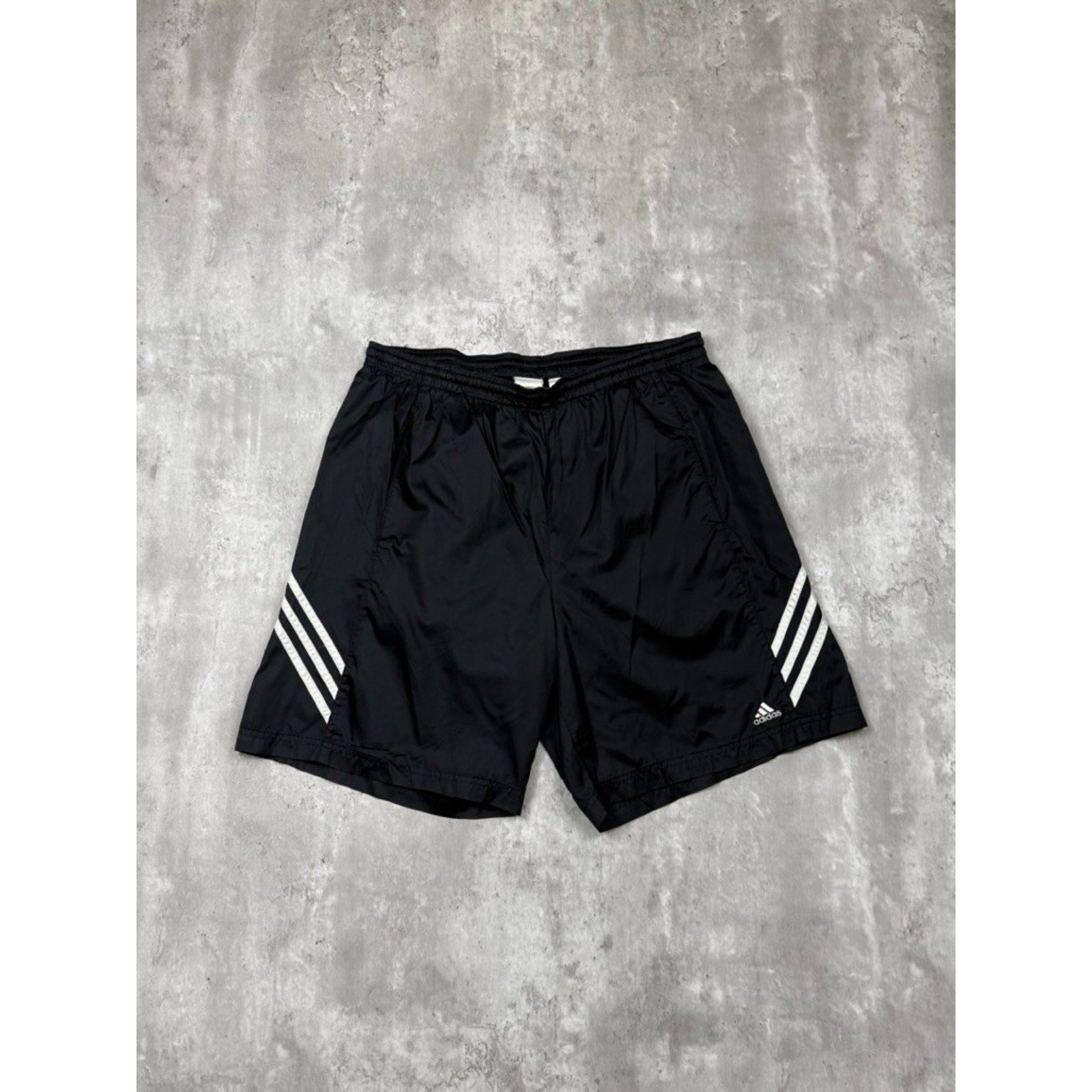 Vintage Adidas Embroidered Stripe Nylon Tack Shorts Size Large