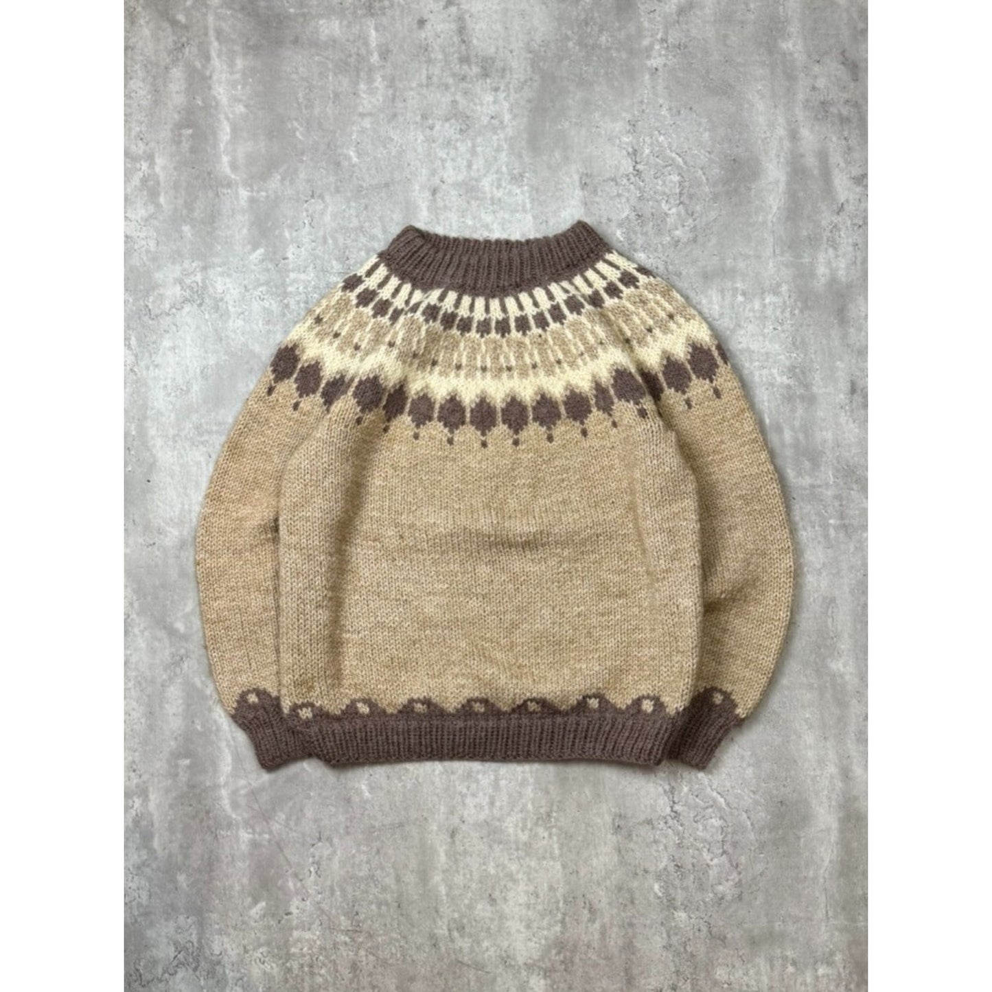 Vintage 80s/90s Abstract Striped Earth Tone Ribbed Pullover Knit Sweater Sz XL