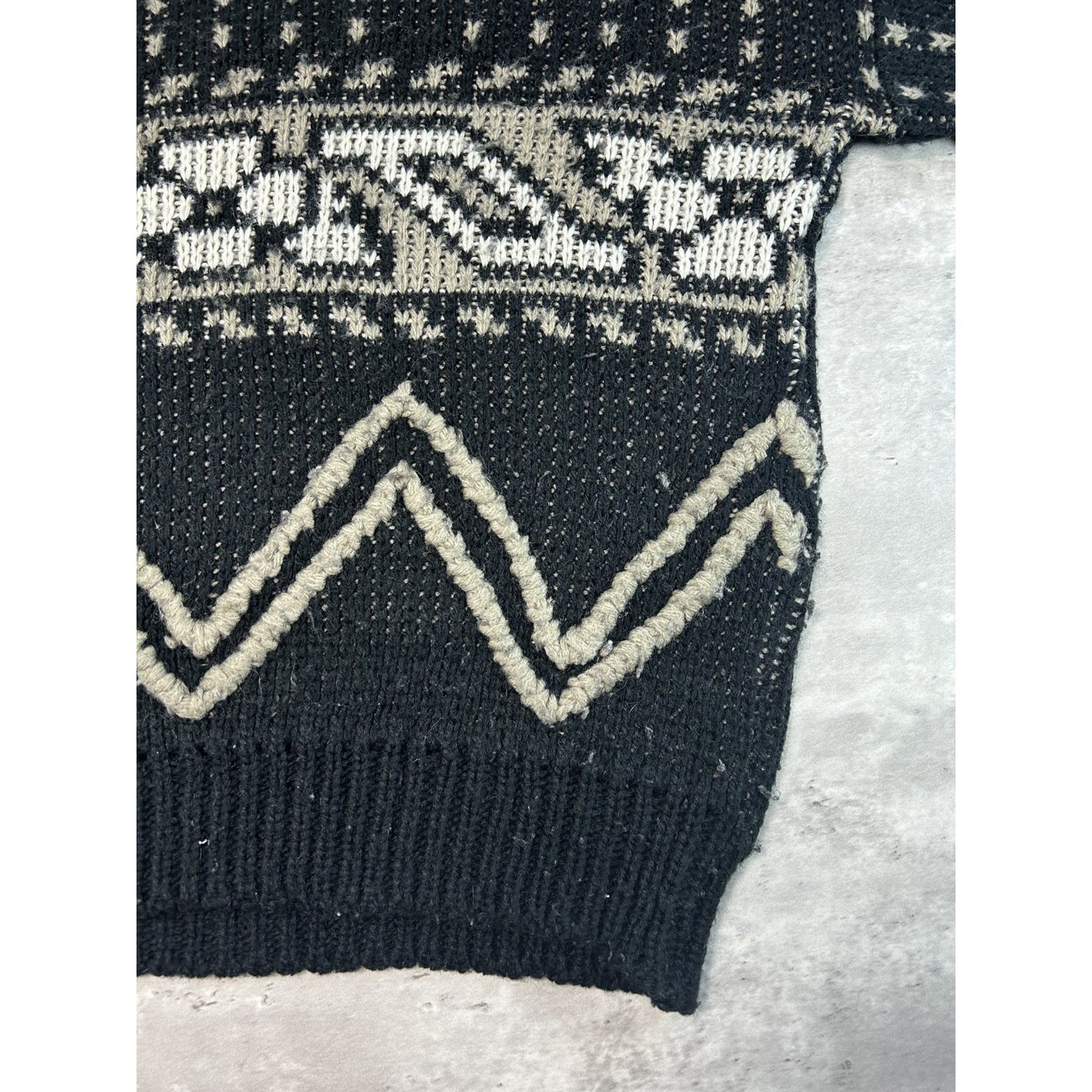 Vintage 90s Abstract Stripe Ribbed Pullover Knit Sweater Size Large