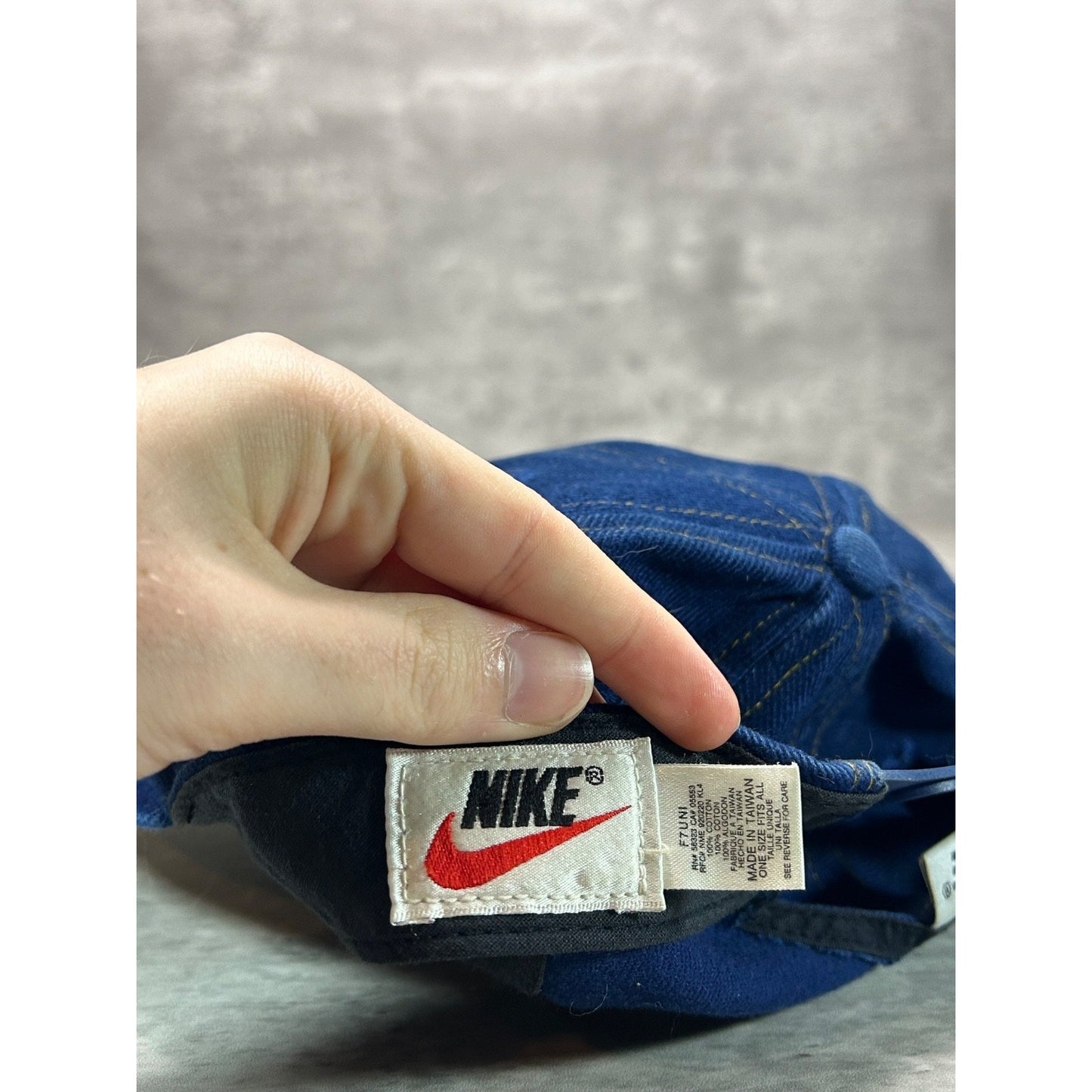 Vintage 2000s Nike Embroidered Swoosh Spellout Snapback Hat OSFA Blue