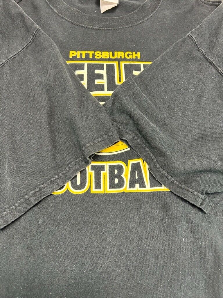 Vintage 90s Pittsburgh Steelers NFL Football Graphic Spellout T-Shirt Size 2XL