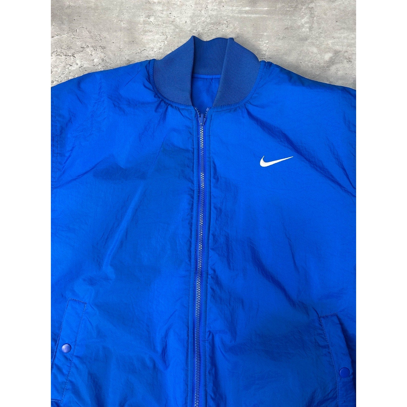 Vintage Nike Embroidered Swoosh Reversible Insulated Bomber Jacket Large YOUTH