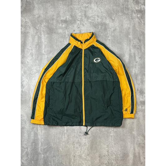 Vintage 90s Green Bay Packers NFL Embroidered Windbreaker Jacket Size Large