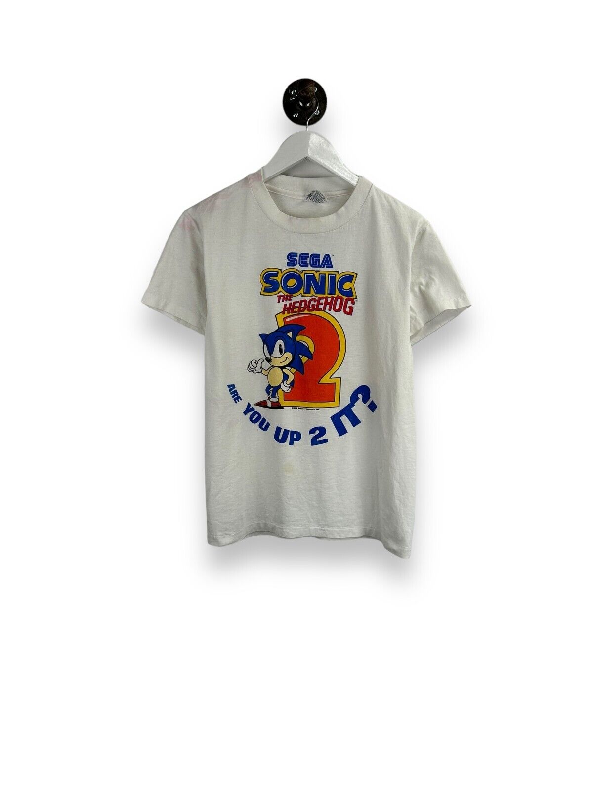 Vintage 1992 Sonic The Hedgehog 2 Video Game Promo Graphic T-Shirt Size Small