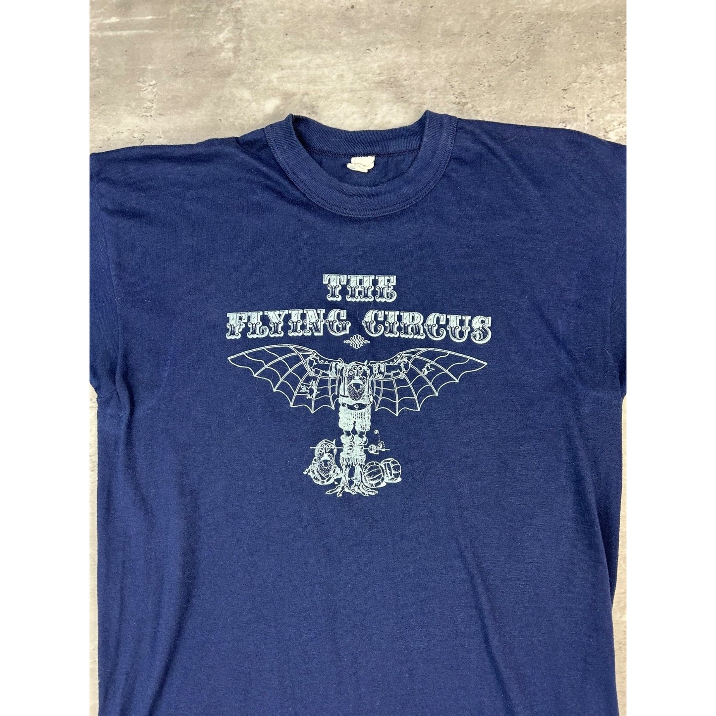 Vintage 80s/90s The Flying Circus Graphic Spellout T-Shirt Size Large