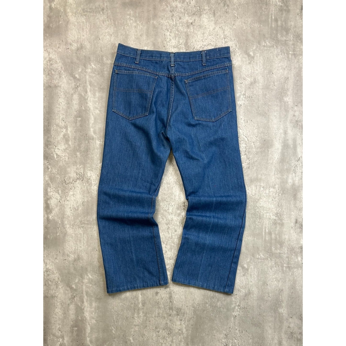 Vintage 1970s Medium Wash Straight Fit Denim Pants Size 35