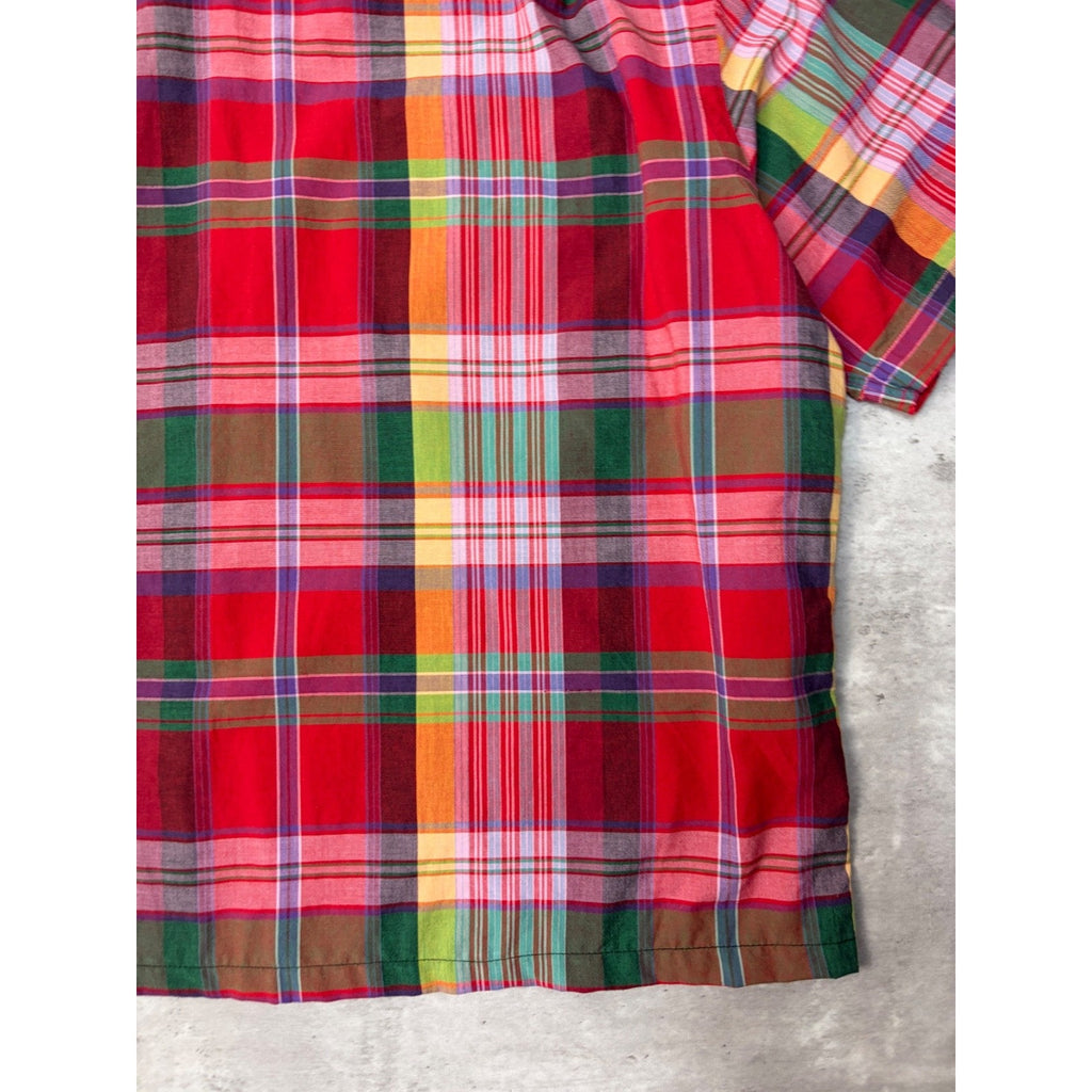 Vintage Polo Ralph Lauren Double Pocket Plaid Cropped Button Up Shirt Size XL