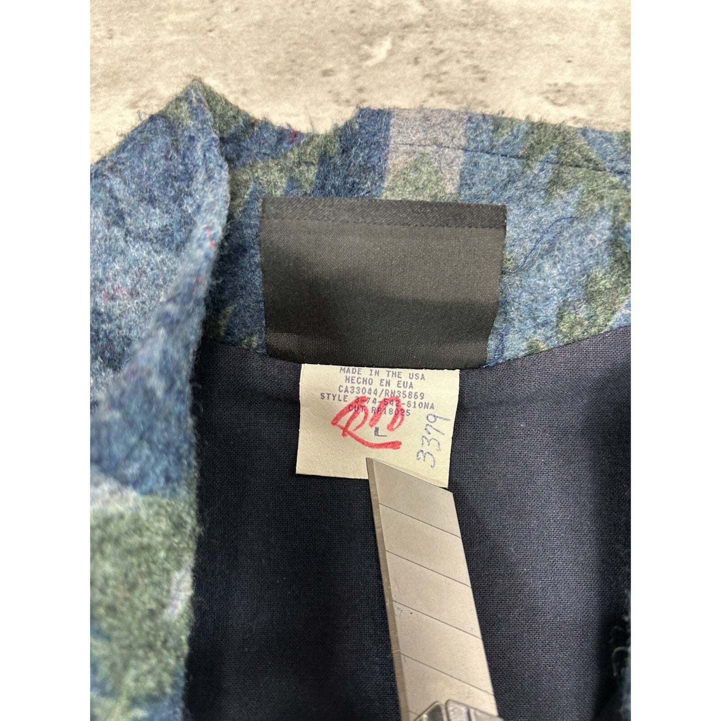 Vintage 1980s Aztec Print Full Zip Fleece Vest Size Large Blue/Green