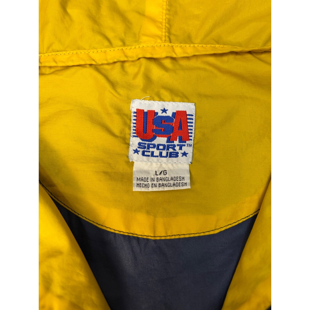 Vintage Michigan Wolverines NCAA Embroidered Windbreaker 1/2 Zip Jacket Sz Large