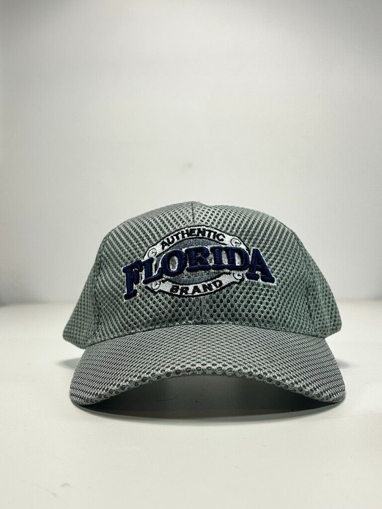 Vintage Florida Embroidered Destination Mesh Strapback Hat OSFA Gray