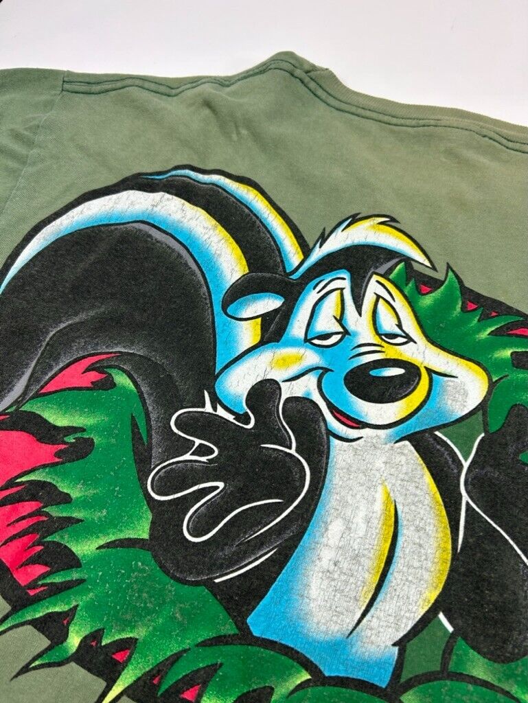 Vintage 1996 Looney Tunes Pepe Le Peu Cartoon Character Graphic T-Shirt Size XL