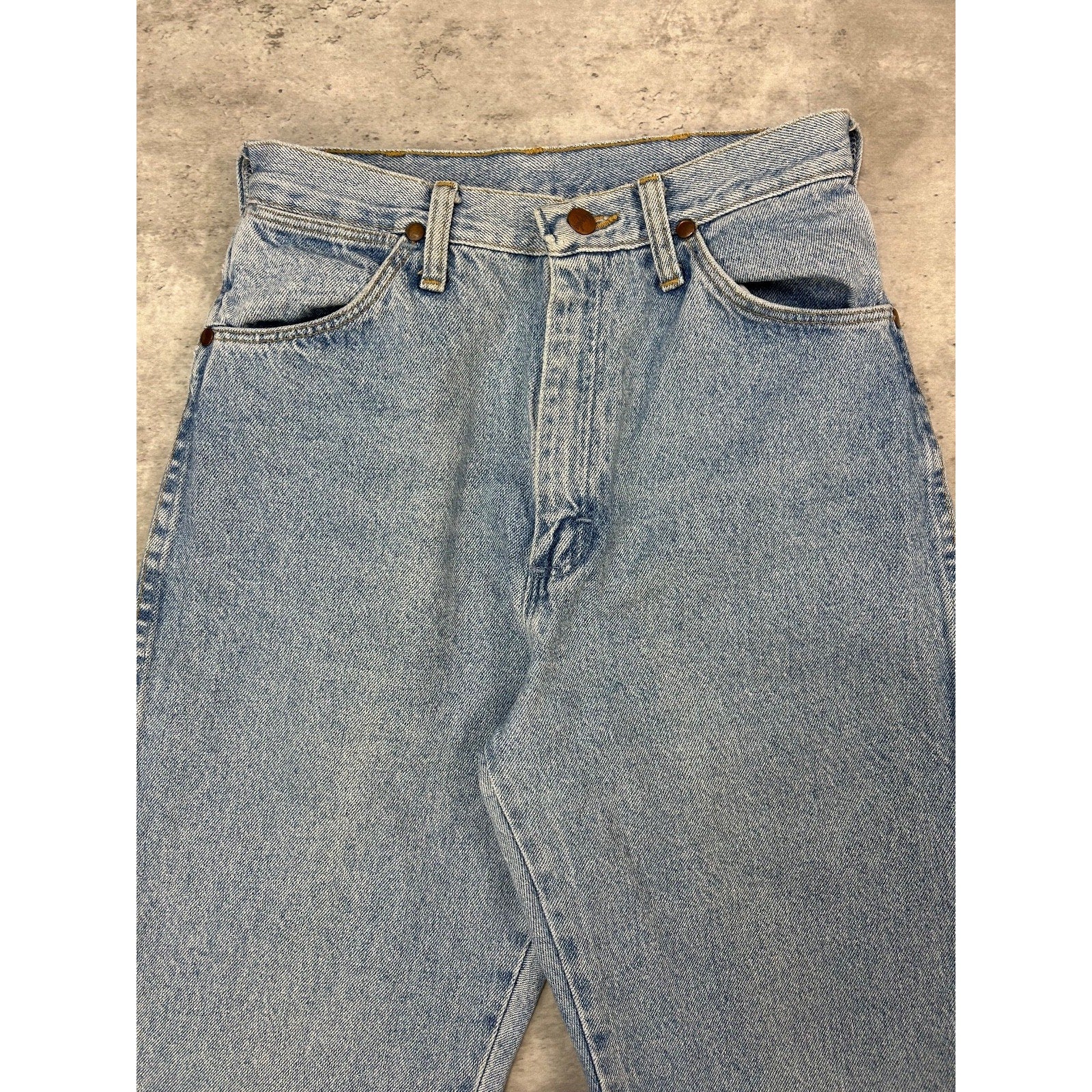 Vintage 80s/90s Wrangler Western Style Light Wash Denim Pants Size 27