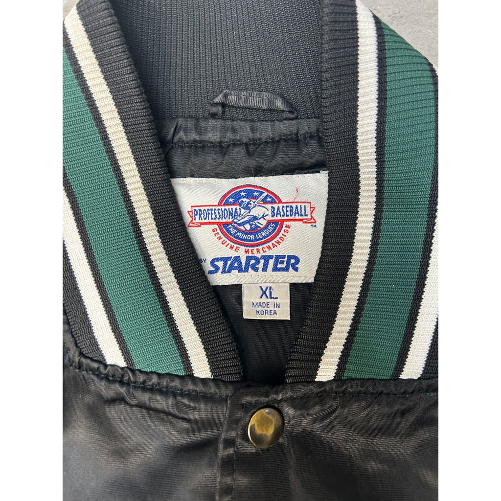 Vintage 90s Buffalo Bisons MiLB Starter Satin Bomber Jacket Size XL