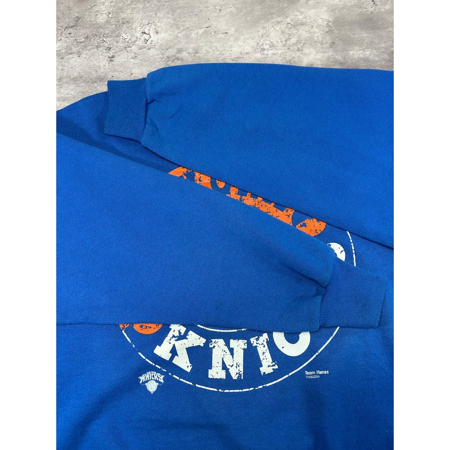 Vintage 90s New York Knicks NBA Graphic Spellout Basketball Sweatshirt Sz Large