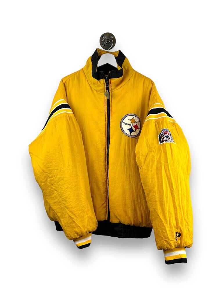 Vintage 90s Pittsburgh Steelers Reversible Pro Player Full Zip NFL Jacket Sz XL