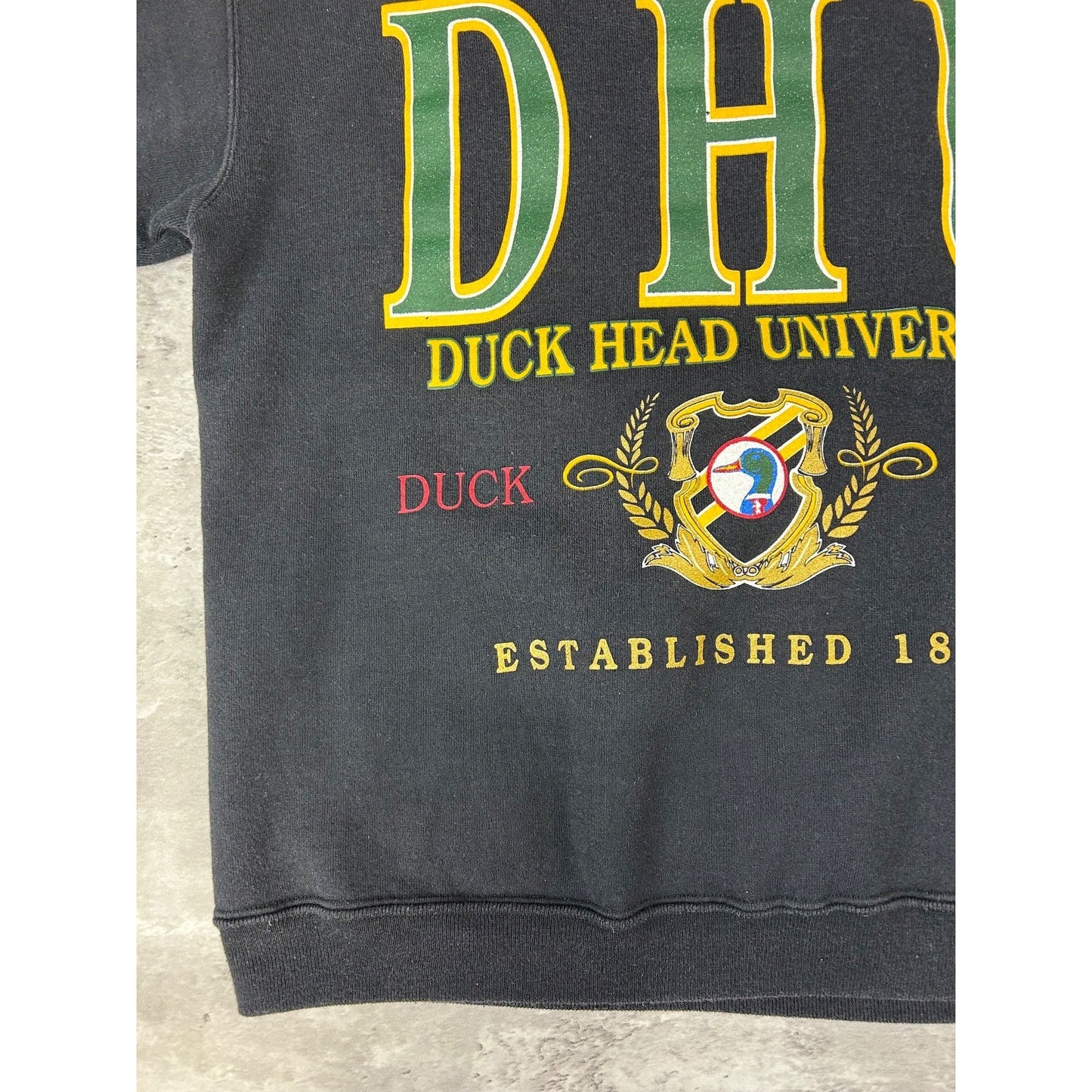Vintage Duck Head University Collegiate Style Graphic Sweatshirt Size Large