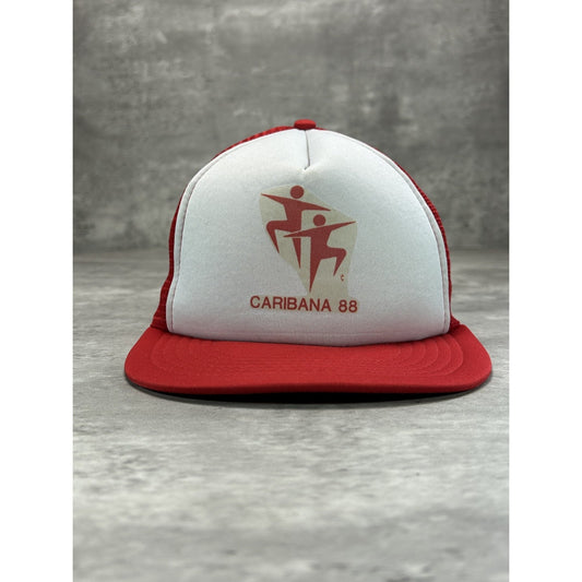 Vintage 1988 Caribana Graphic Logo Trucker Snapback Hat OSFA