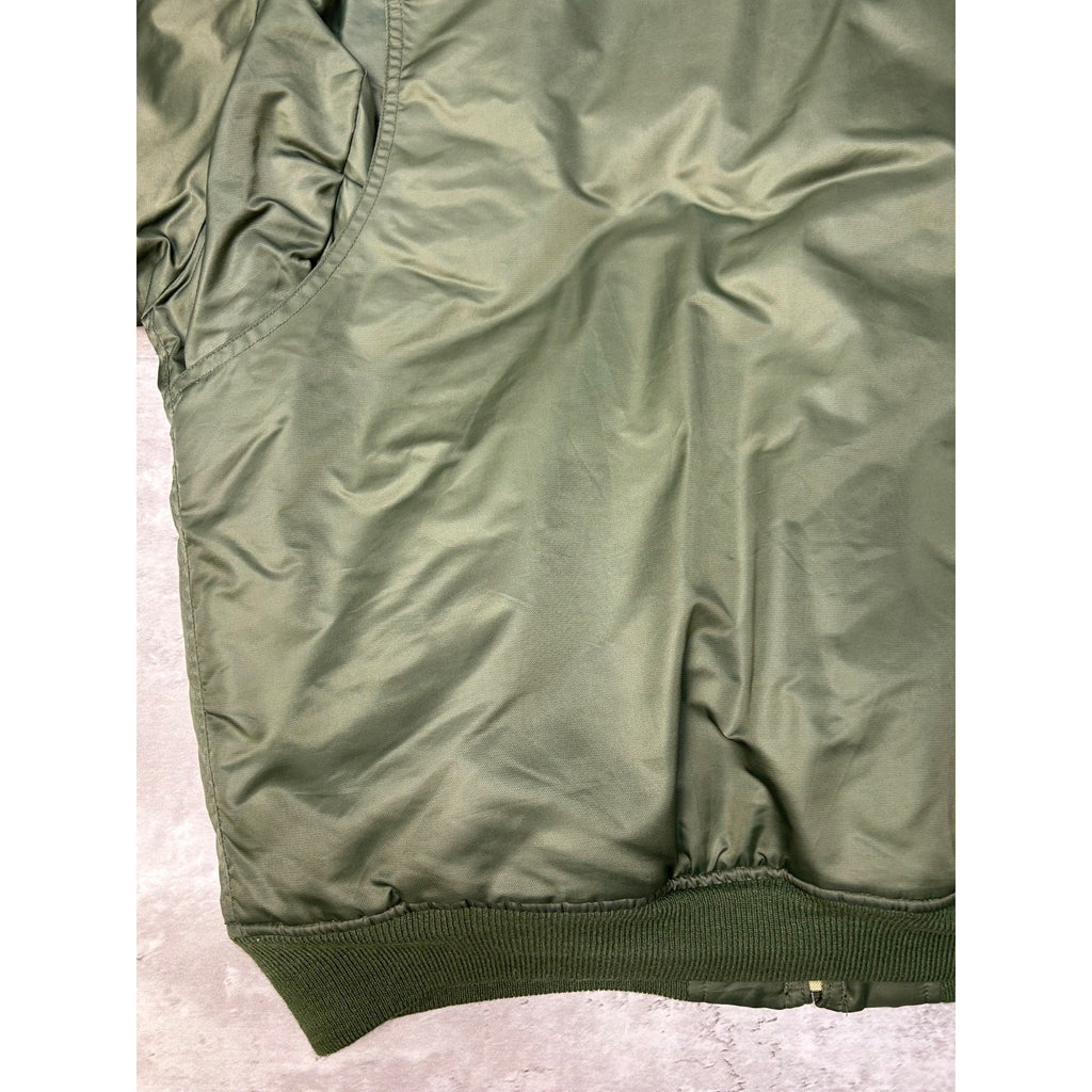Vintage 80s/90s US Military Insulated Full Zip Pilots Bomber Jacket Size XL