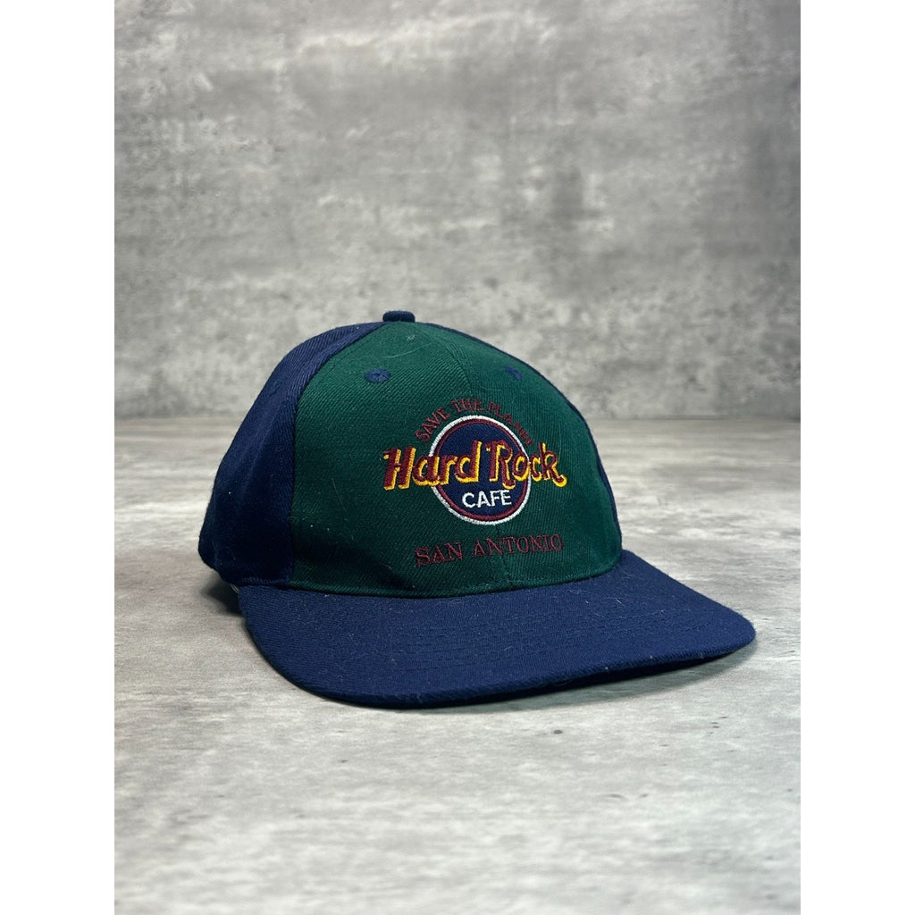 Vintage 90s Hard Rock Cafe San Antonio Embroidered Destination Snapback Hat OSFA