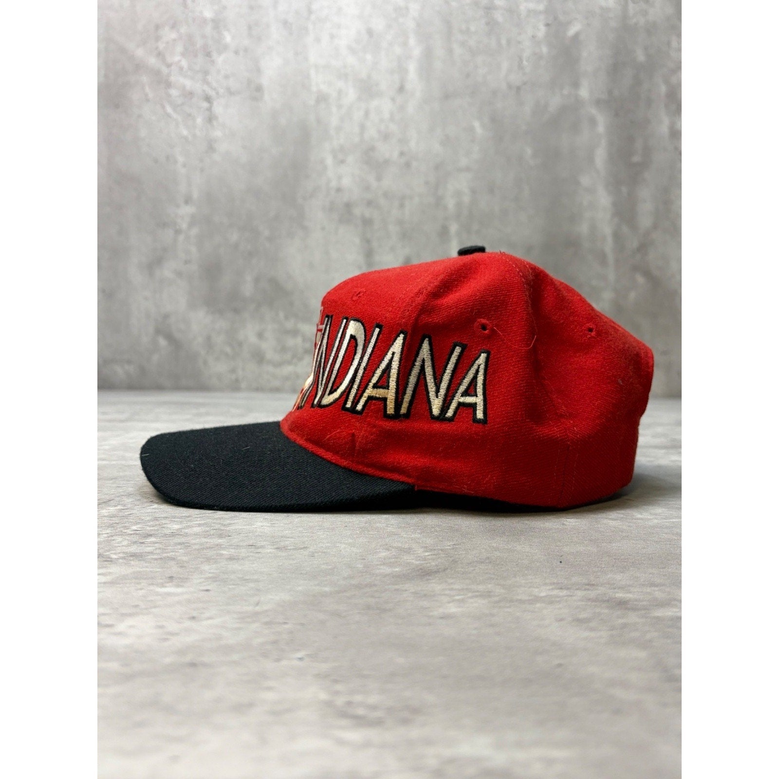 Vintage Indiana Hoosiers NCAA Wraparound Spellout Snapback Hat OSFA