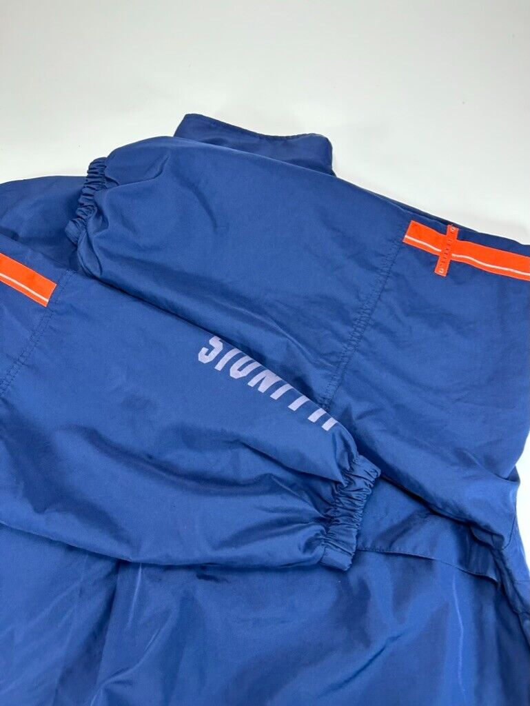 VTG Nike Illinois Fighting Illini NCAA Nylon Full Zip Windbreaker Jacket Large